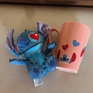 Disney Stitch Plush and Mug Set - Blue and Pink